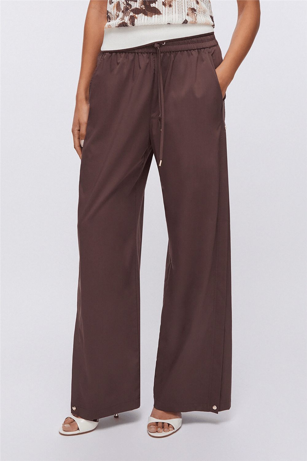 Liu Jo Ecs Pant.Ts Tpotf Lungo Kadın Pantolon Vizon