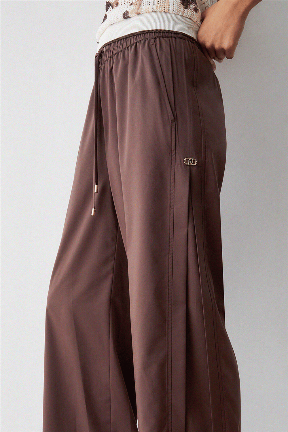 Liu Jo Ecs Pant.Ts Tpotf Lungo Kadın Pantolon Vizon