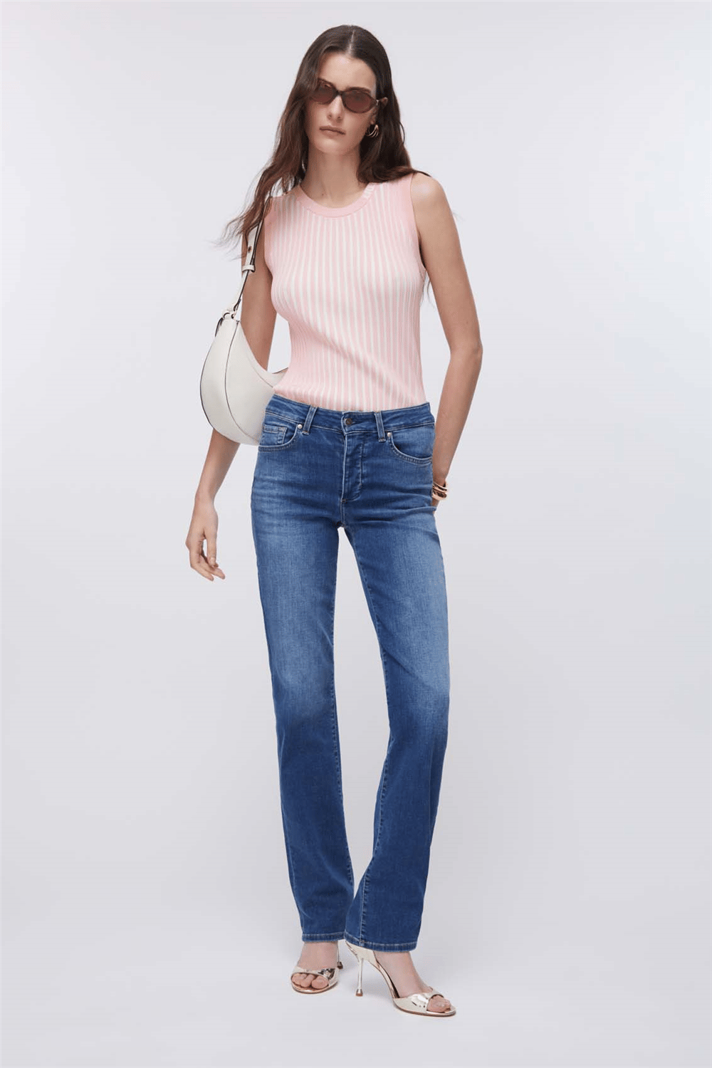 Liu Jo Ecs Pant.Authentic Straight Hw Kadın Jean Pantolon