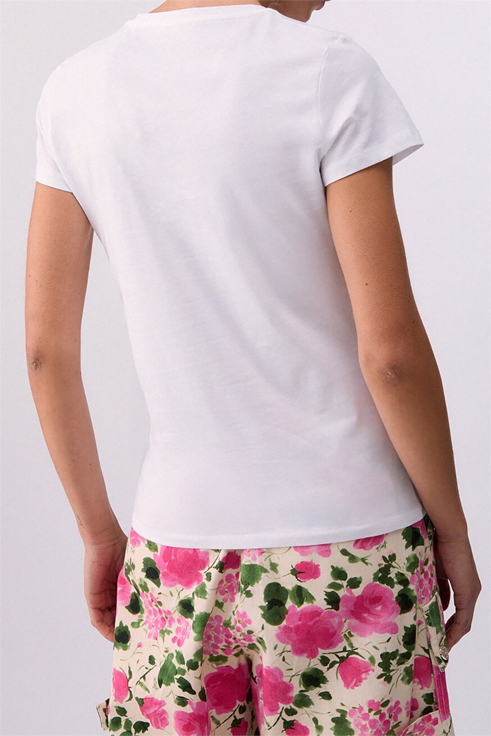 Liu Jo Ecs T-Shirt Moda M/C Kadın Bisiklet Yaka T-Shirt Çok Renkli