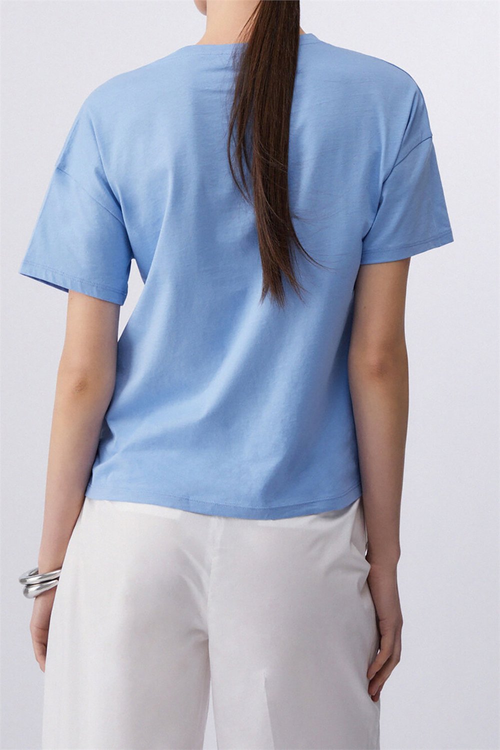Liu Jo Ecs T-Shirt Moda M/C Kadın Bisiklet Yaka T-Shirt Çok Renkli