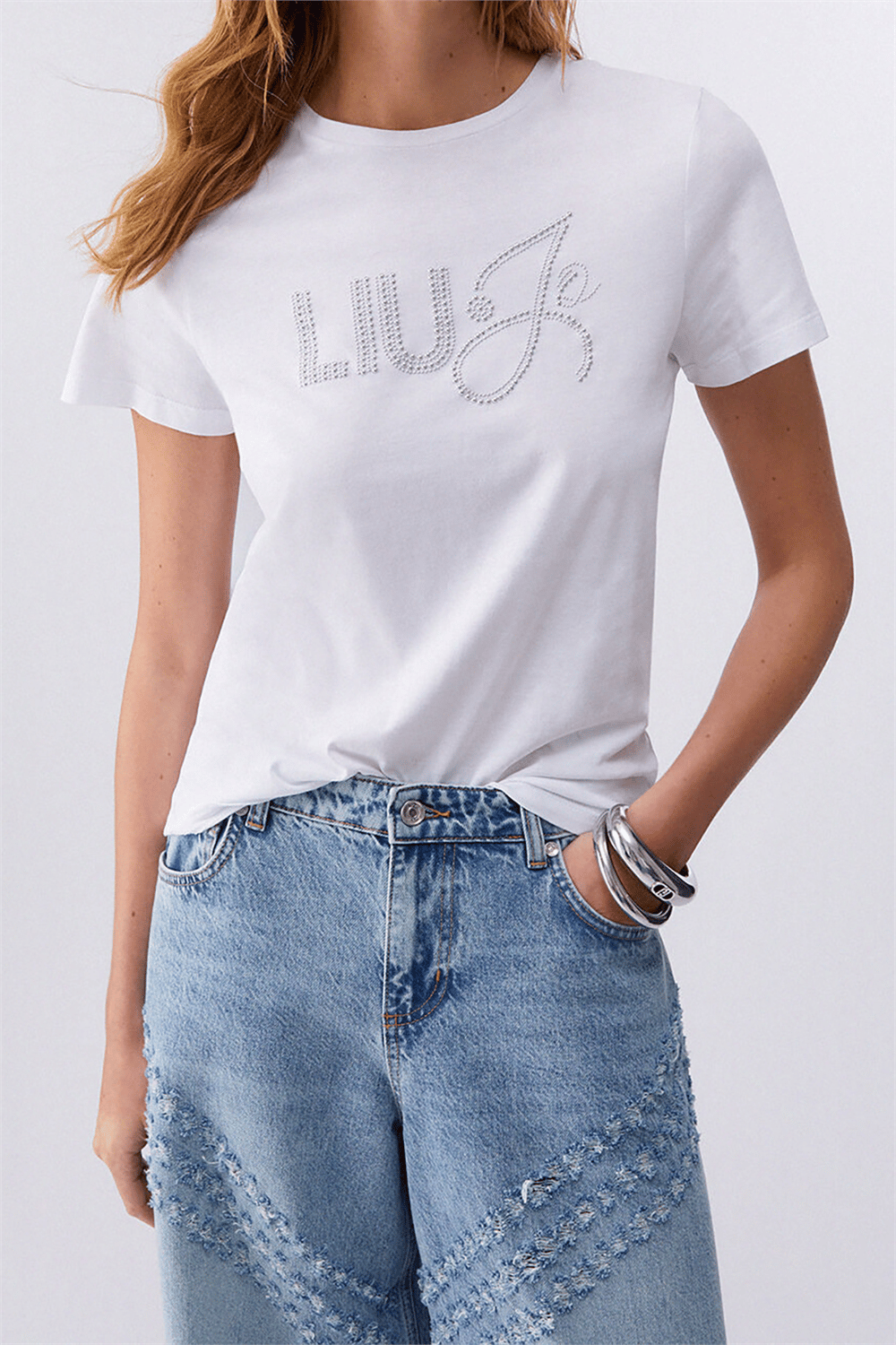 Liu Jo Ecs T-Shirt Moda M/C Kadın Bisiklet Yaka T-Shirt Çok Renkli