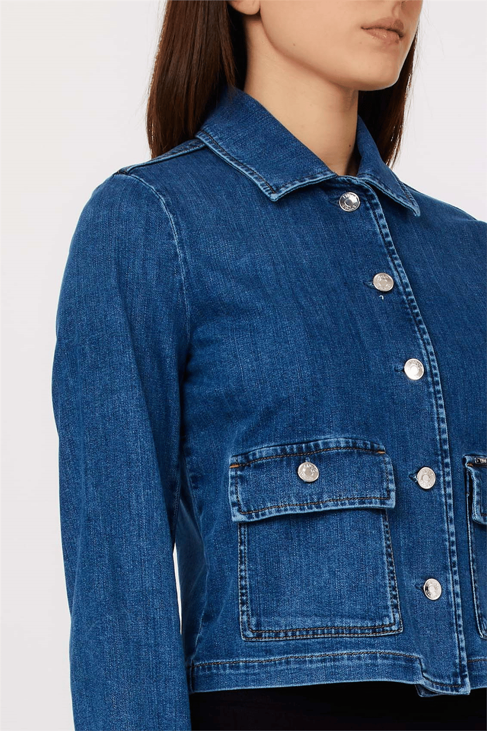 Liu Jo Giacca Denim Braid Kadın Kot Mont
