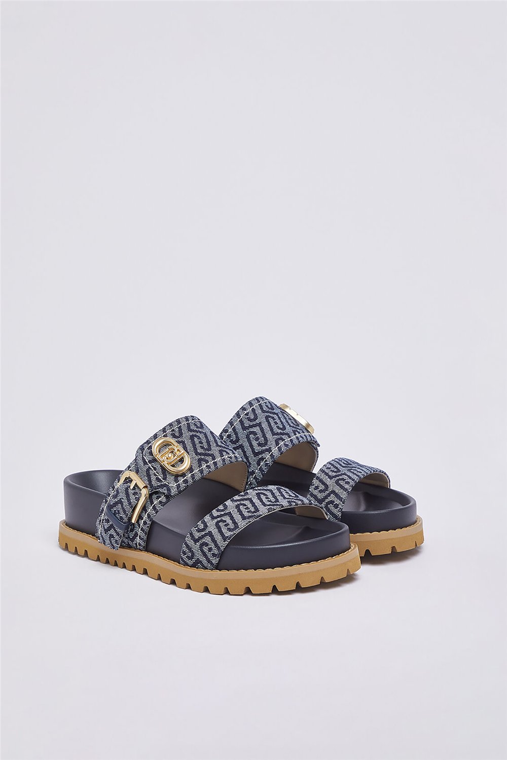Liu Jo Livia 02 Monogram Kadın Sandalet Mavi