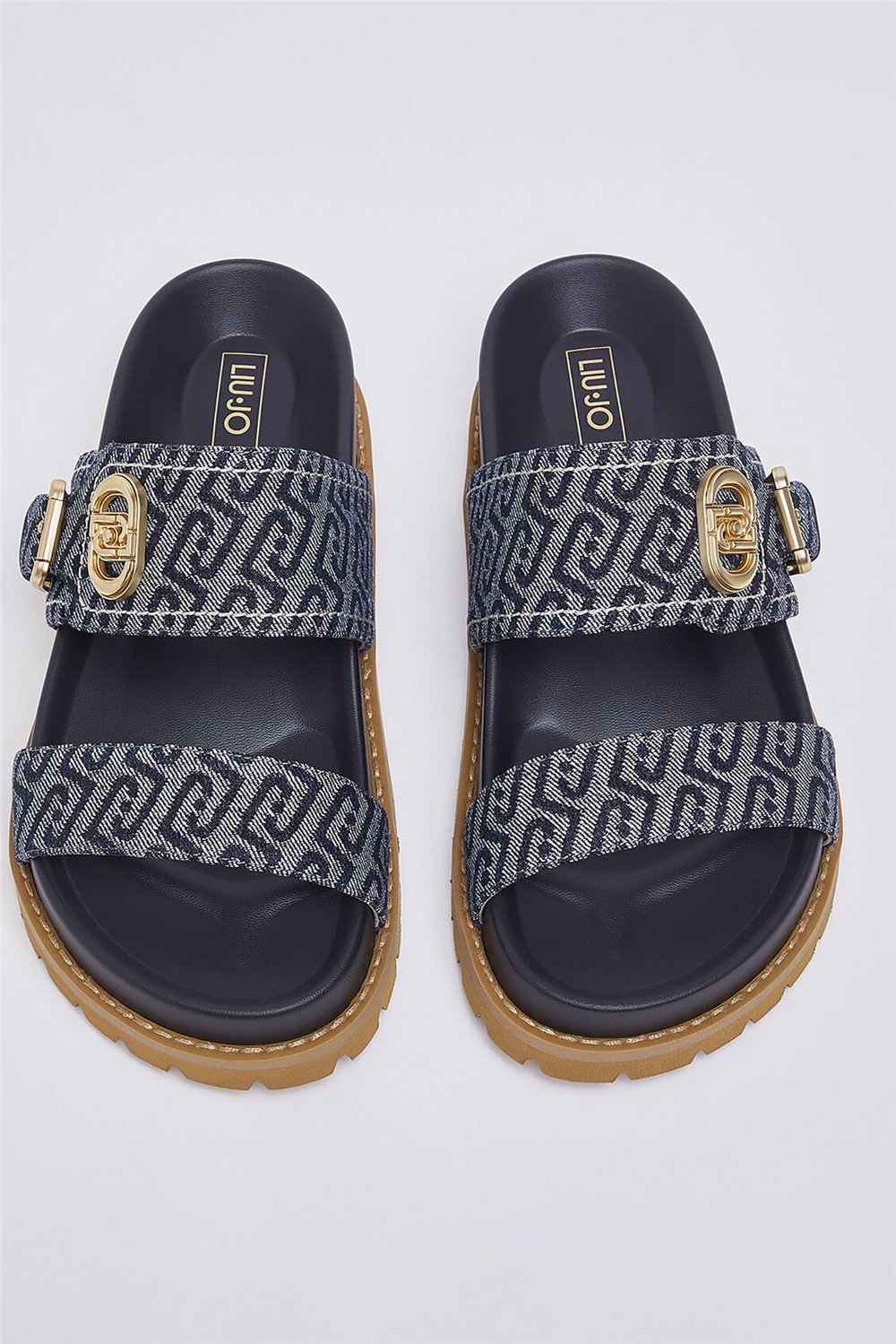 Liu Jo Livia 02 Monogram Kadın Sandalet Mavi