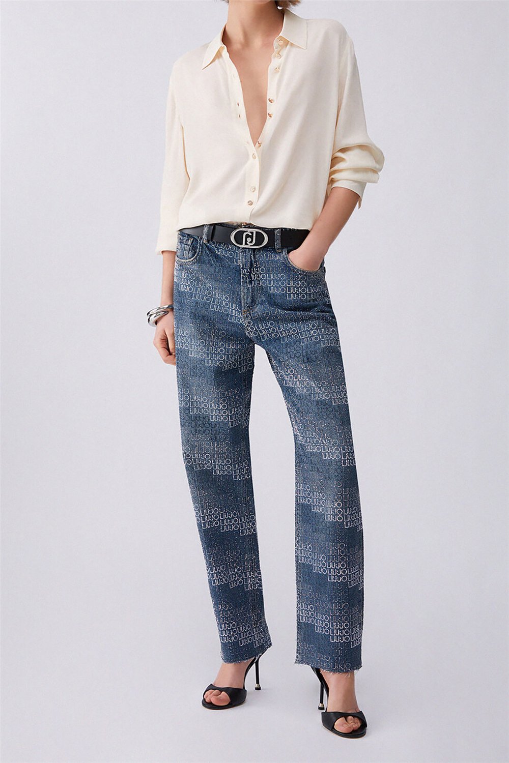 Liu Jo Pant.Straight Fit Hw Kadın Jean Pantolon Mavi