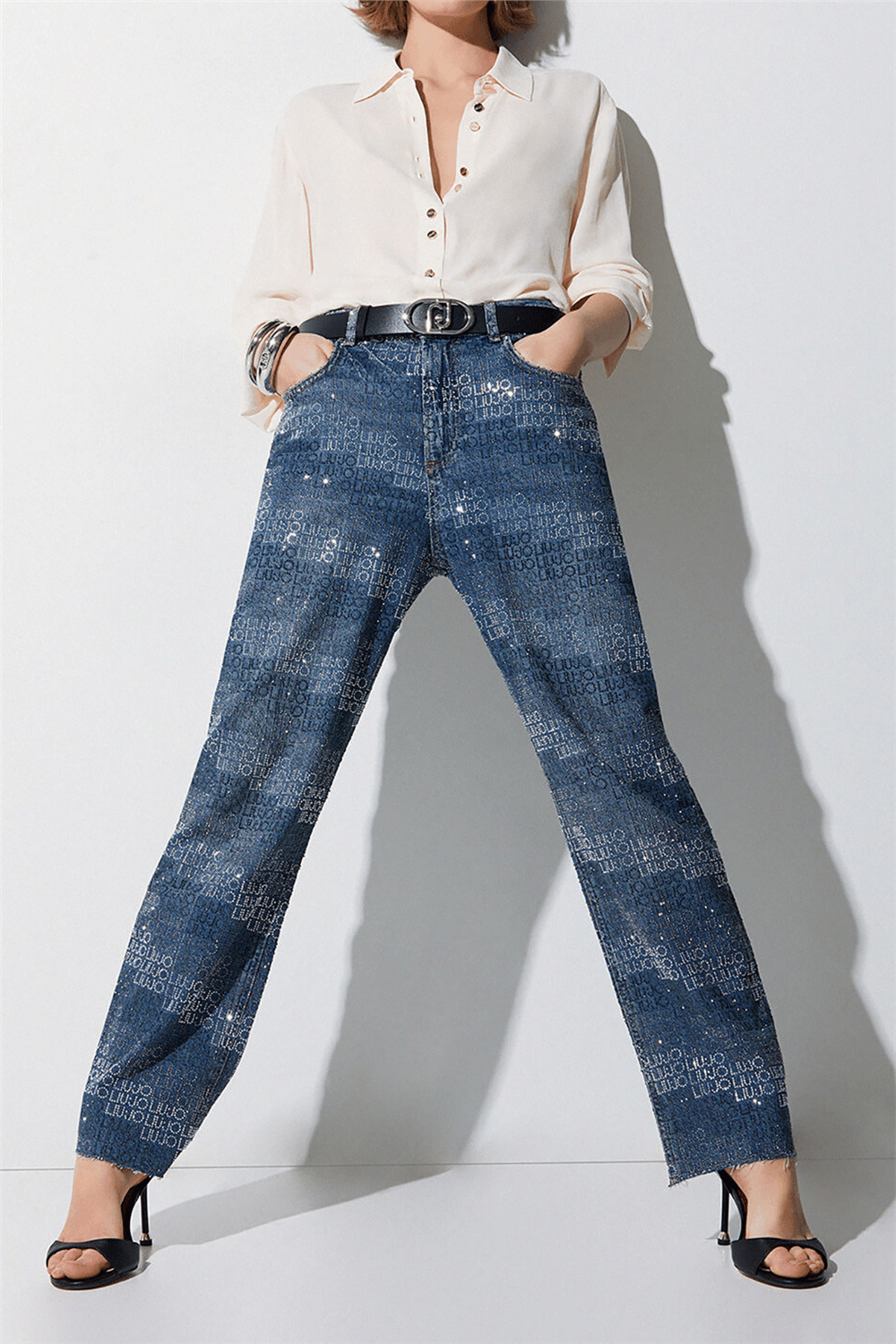 Liu Jo Pant.Straight Fit Hw Kadın Jean Pantolon Mavi
