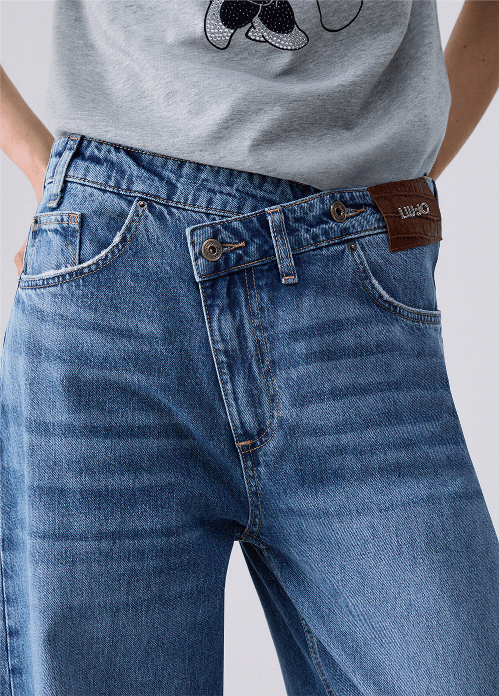 Liu Jo Pant.Straight Awry R Kadın Jean Pantolon