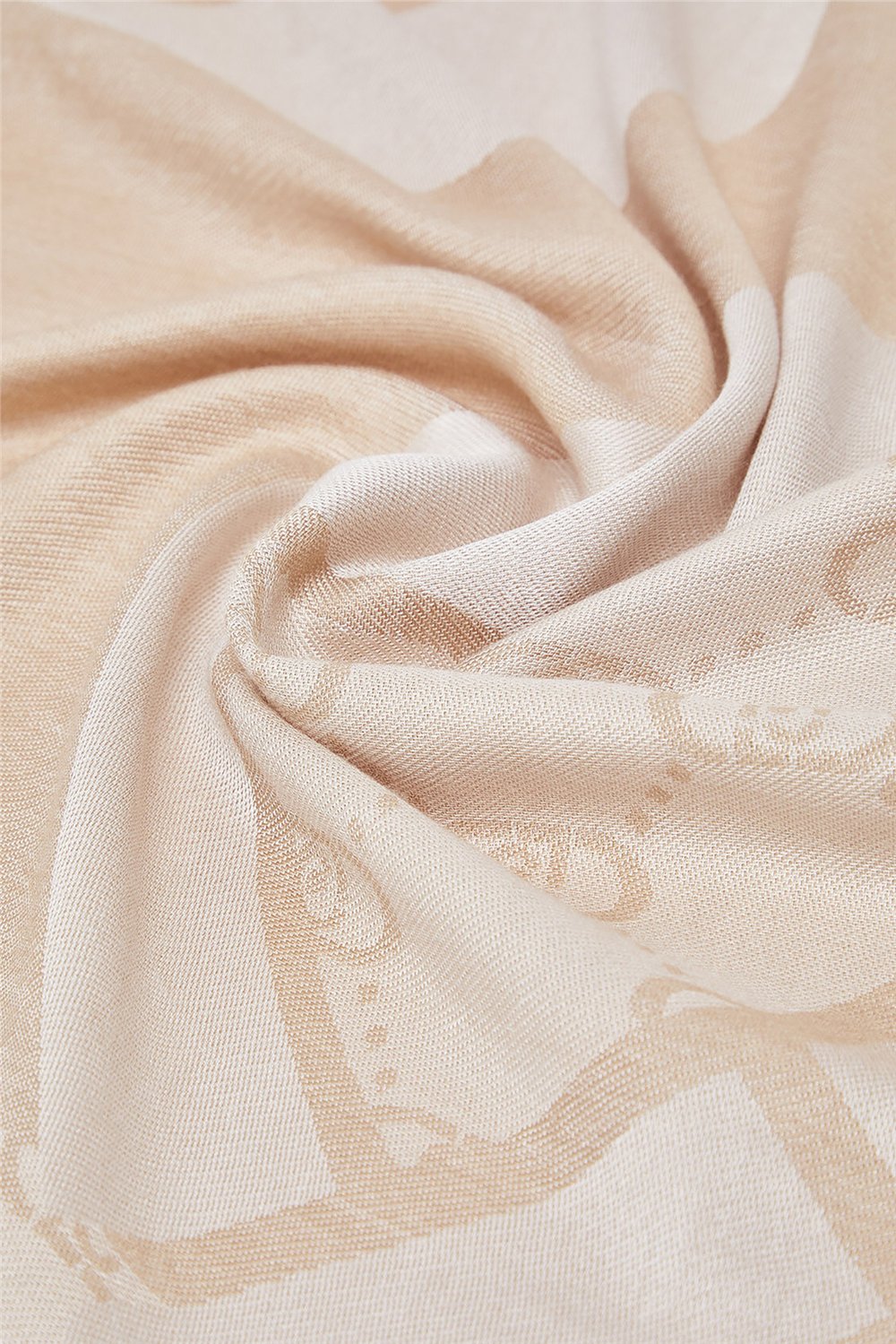 Liu Jo Square Jacquard Logo Kadın Fular Kum beji
