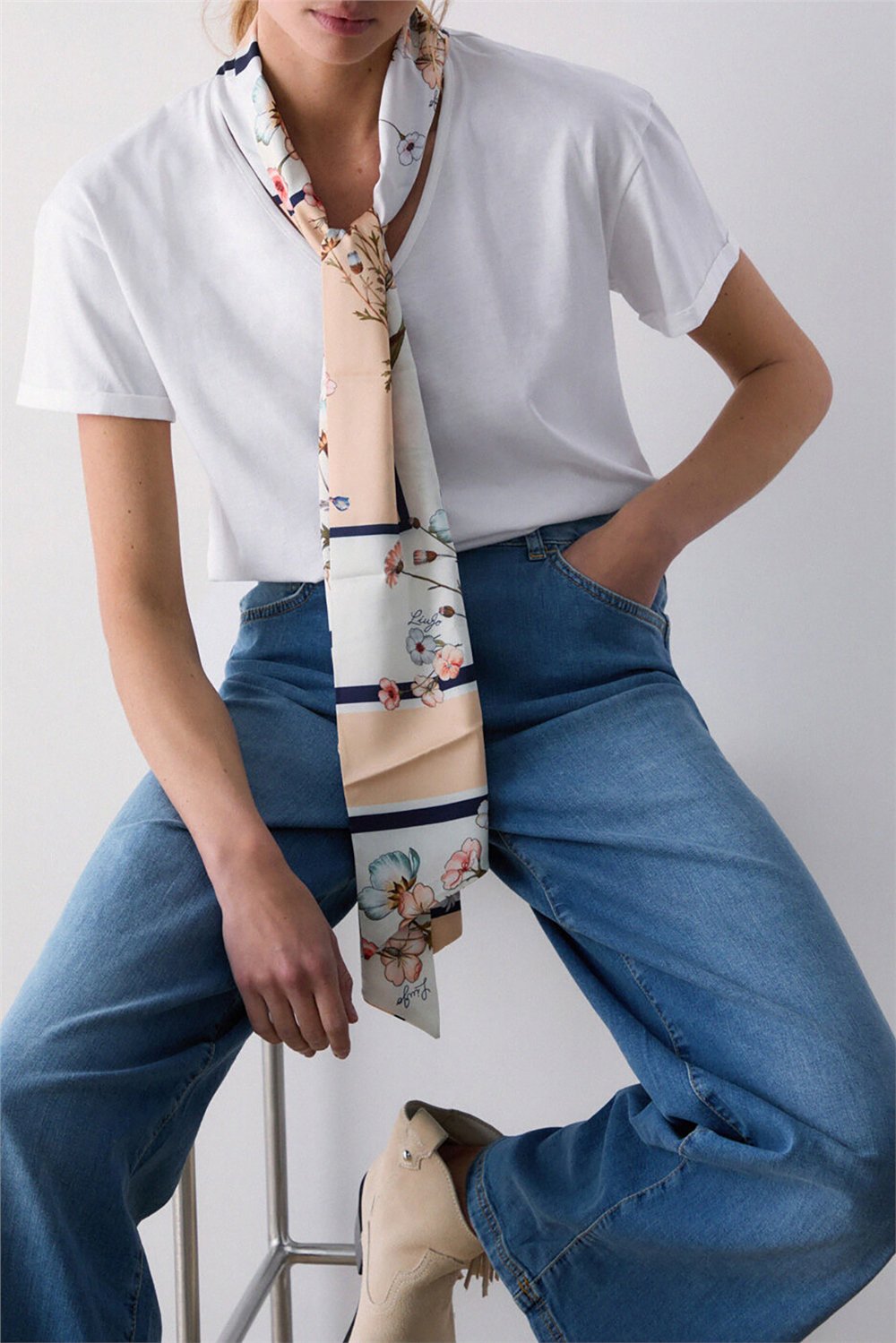 Liu Jo T-Shirt Moda M/C Kadın Bisiklet Yaka T-Shirt Çok Renkli