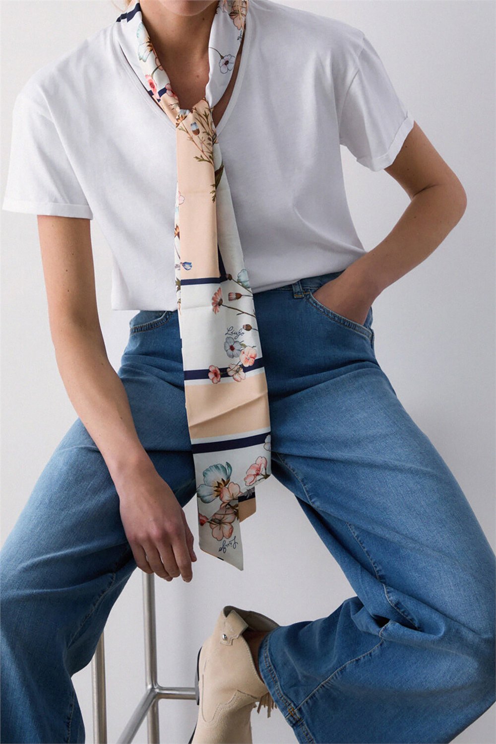 Liu Jo T-Shirt Moda M/C Kadın Bisiklet Yaka T-Shirt Çok Renkli