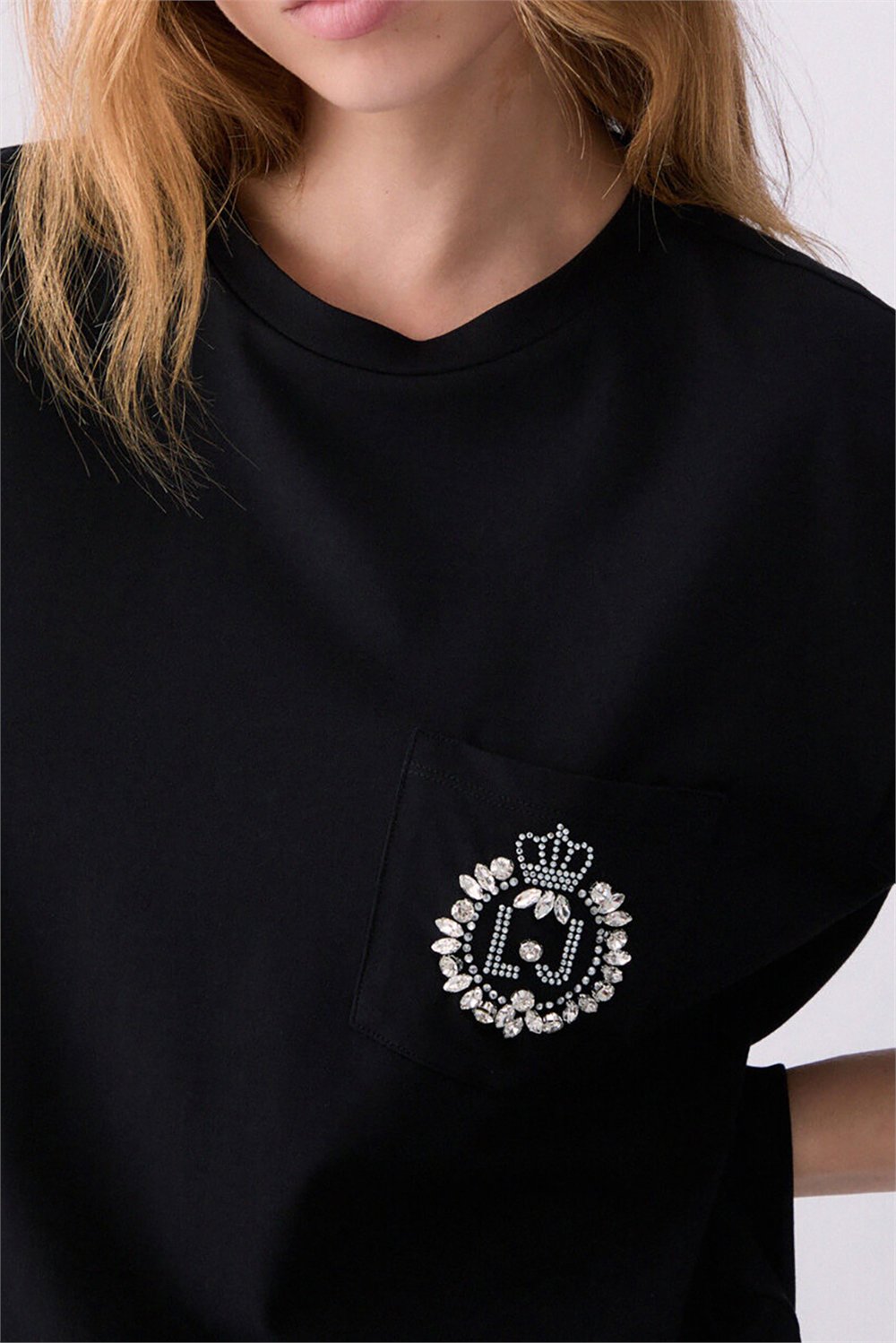 Liu Jo T-Shirt Moda M/C Kadın Bisiklet Yaka T-Shirt