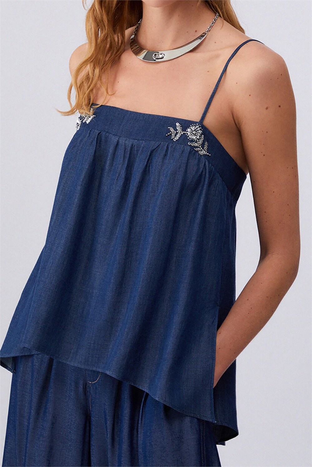 Liu Jo Top Denim Jewelry Kadın Kot Bluz Çok Renkli
