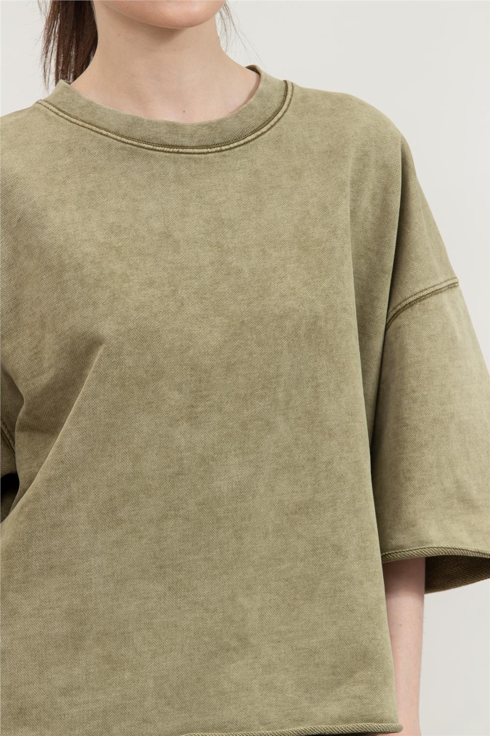 Replay Comfort Fit Kadın Bisiklet Yaka Sweatshirt Yeşil