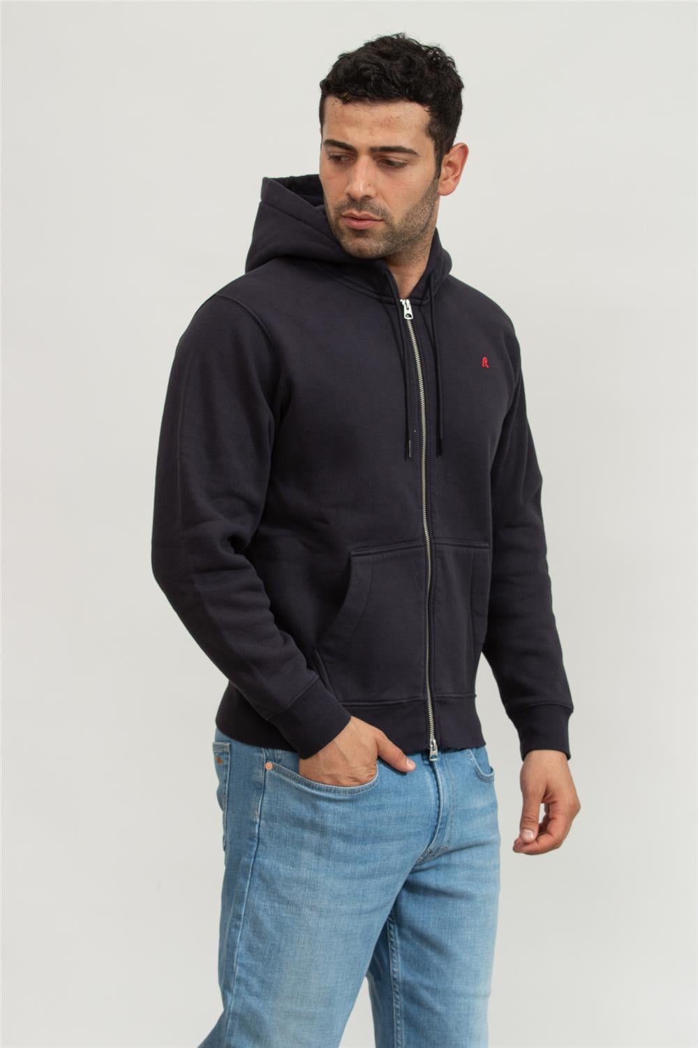 Replay Erkek Fermuarlı Sweatshirt Mavi