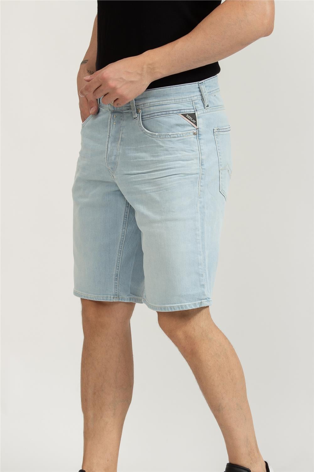 Replay Grover Short Straight Erkek Bermuda Şort Mavi