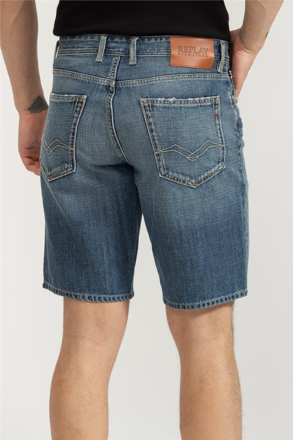 Replay Grover Short Straight Erkek Bermuda Şort Mavi