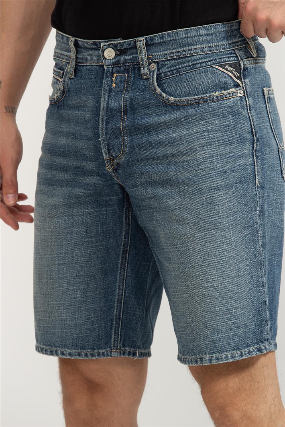 Replay Grover Short Straight Erkek Bermuda Şort Mavi