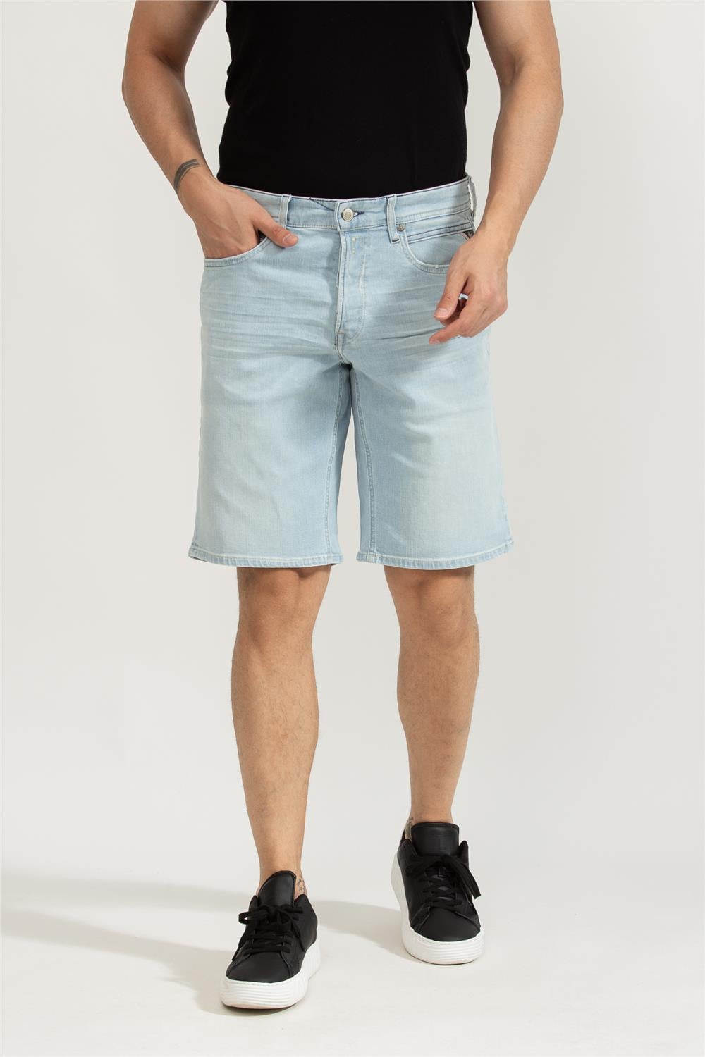 Replay Grover Short Straight Erkek Bermuda Şort Mavi