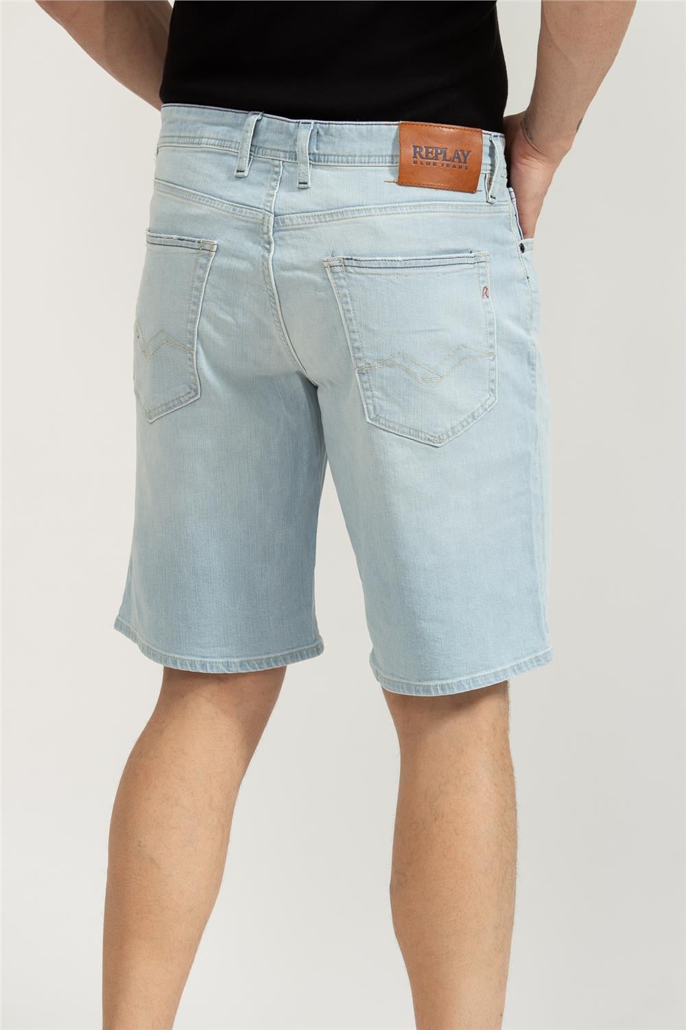 Replay Grover Short Straight Erkek Bermuda Şort Mavi