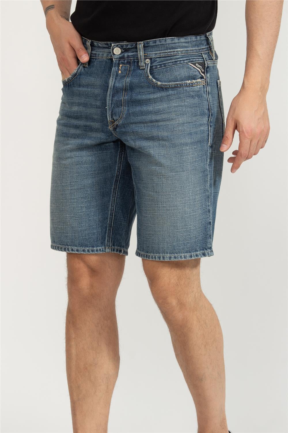 Replay Grover Short Straight Erkek Bermuda Şort Mavi