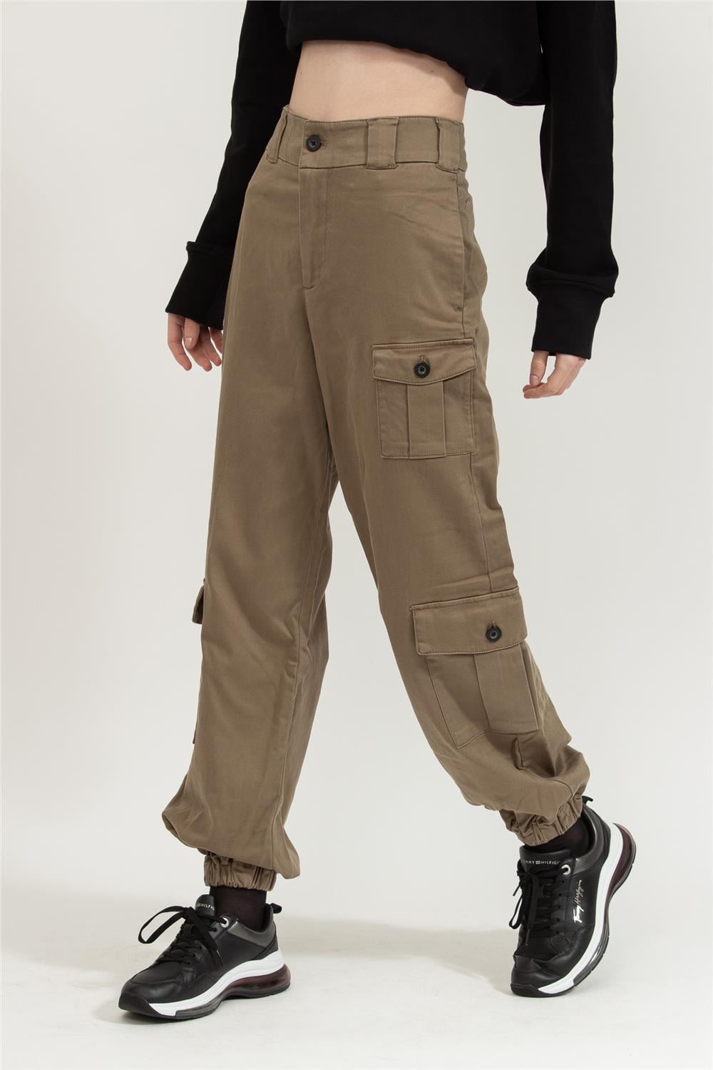Replay High Waist Tapered Leg Kadın Jean Pantolon Yeşil