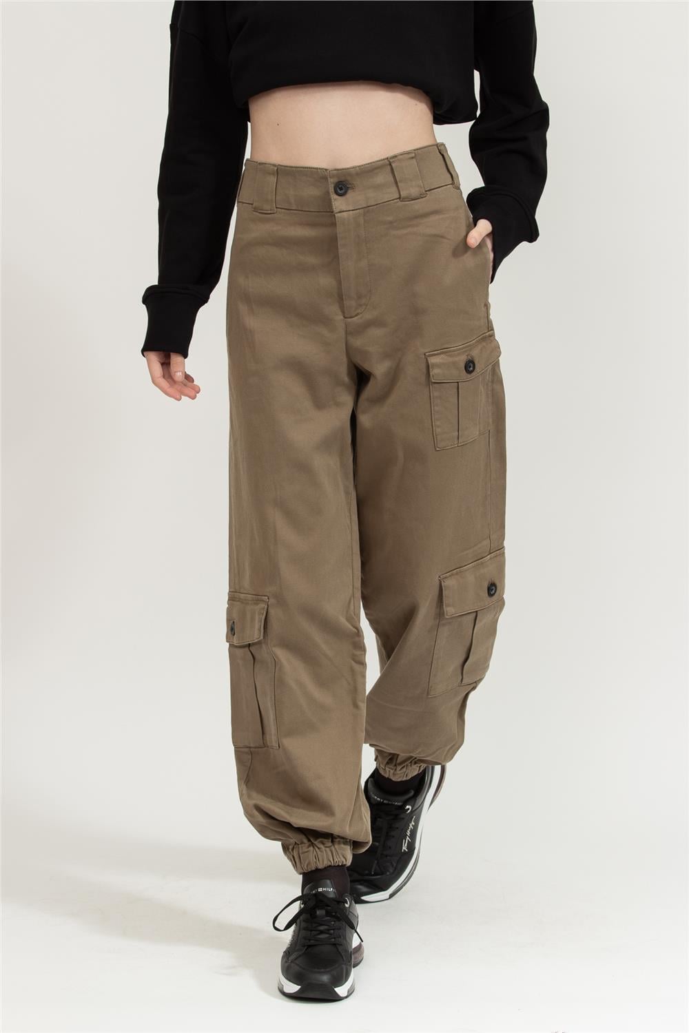 Replay High Waist Tapered Leg Kadın Jean Pantolon Yeşil