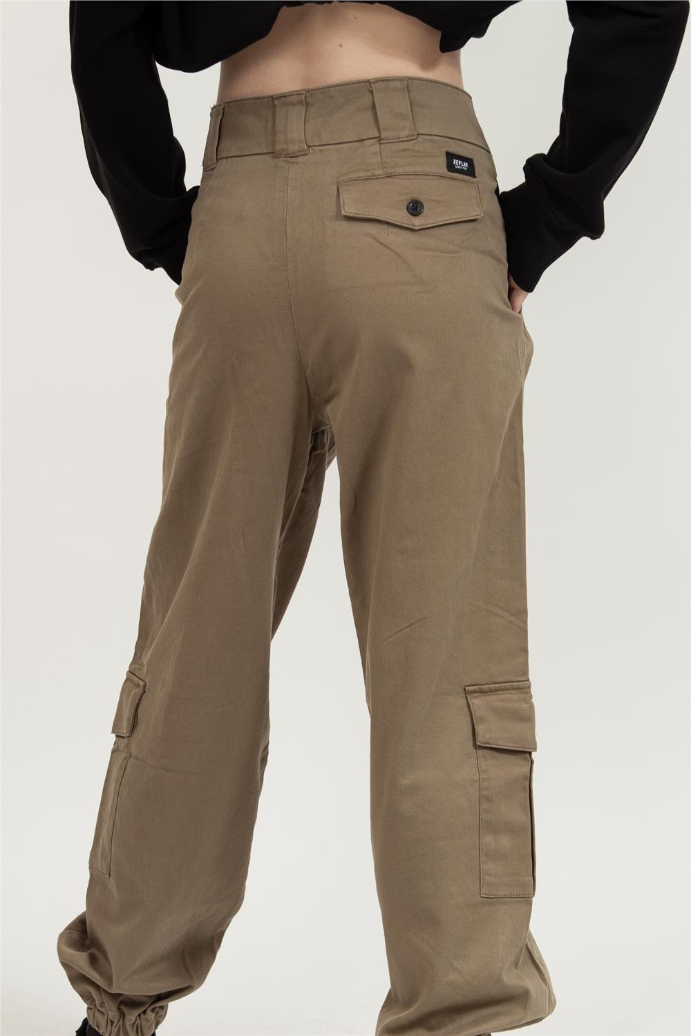 Replay High Waist Tapered Leg Kadın Jean Pantolon Yeşil