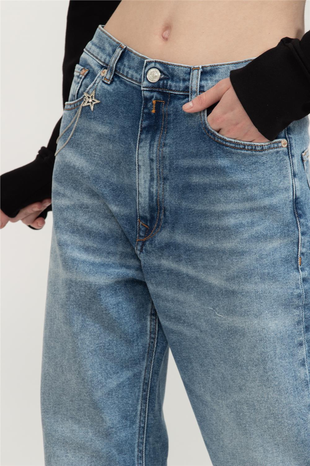 Replay Laelj High Waist Comfy Kadın Jean Pantolon Mavi