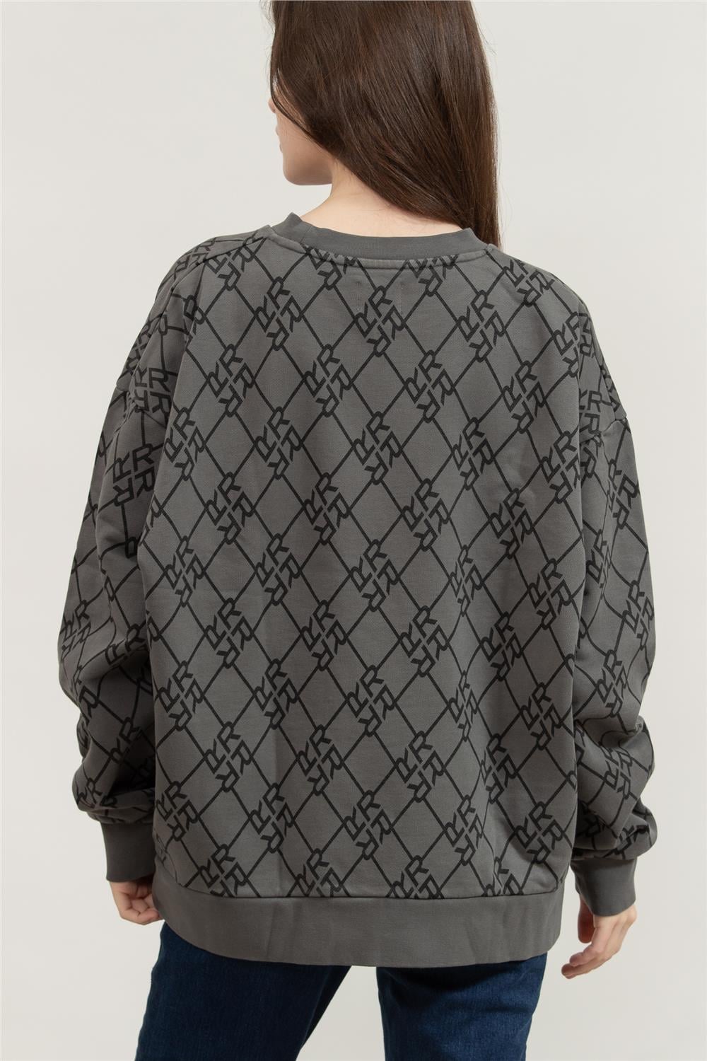 Replay Over Kadın Bisiklet Yaka Sweatshirt Siyah