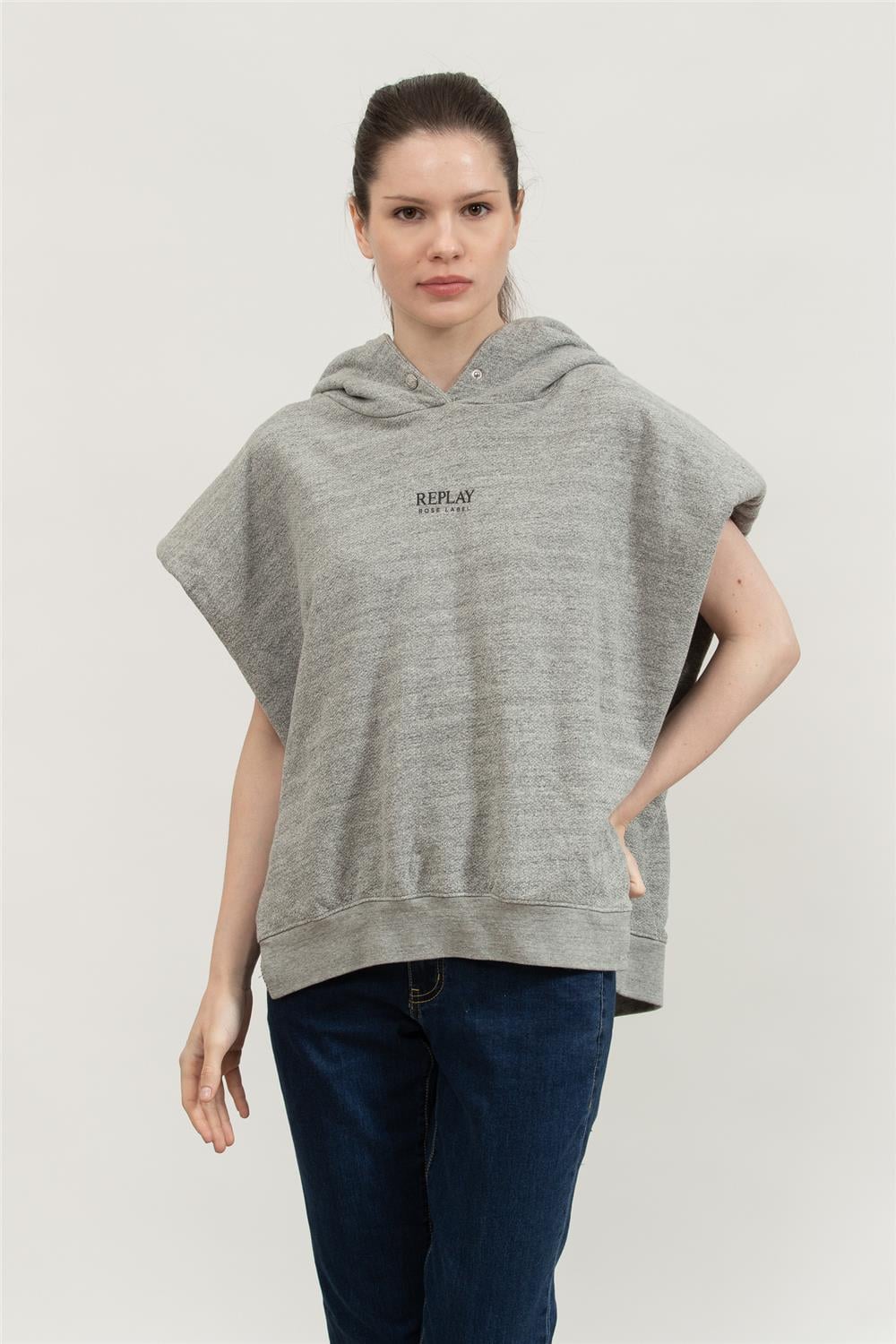 Replay Over Kadın Kapüşonlu Sweatshirt