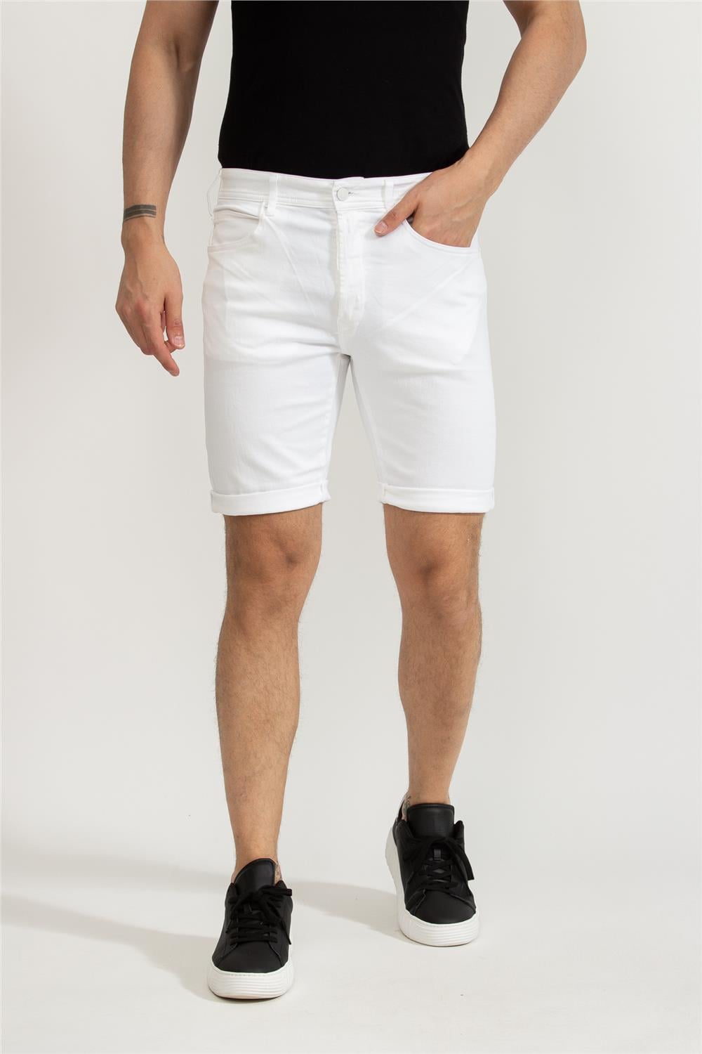 Replay Rbj.901 Short Tapered Erkek Bermuda Şort Beyaz