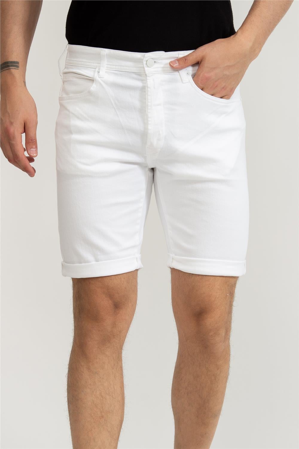 Replay Rbj.901 Short Tapered Erkek Bermuda Şort Beyaz