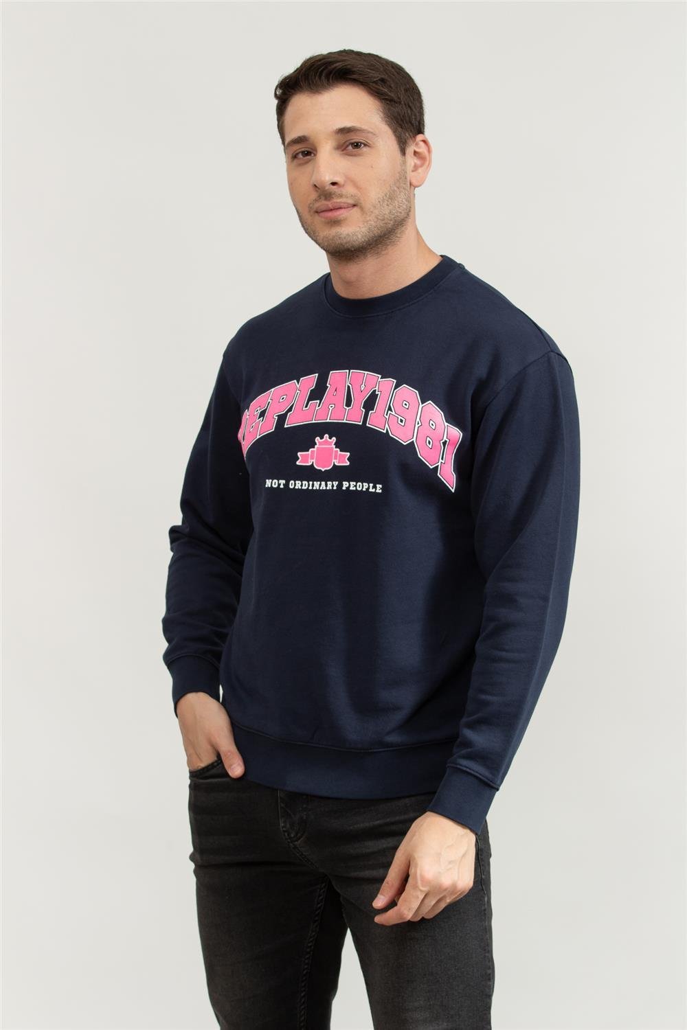 Replay Regular Erkek Bisiklet Yaka Sweatshirt