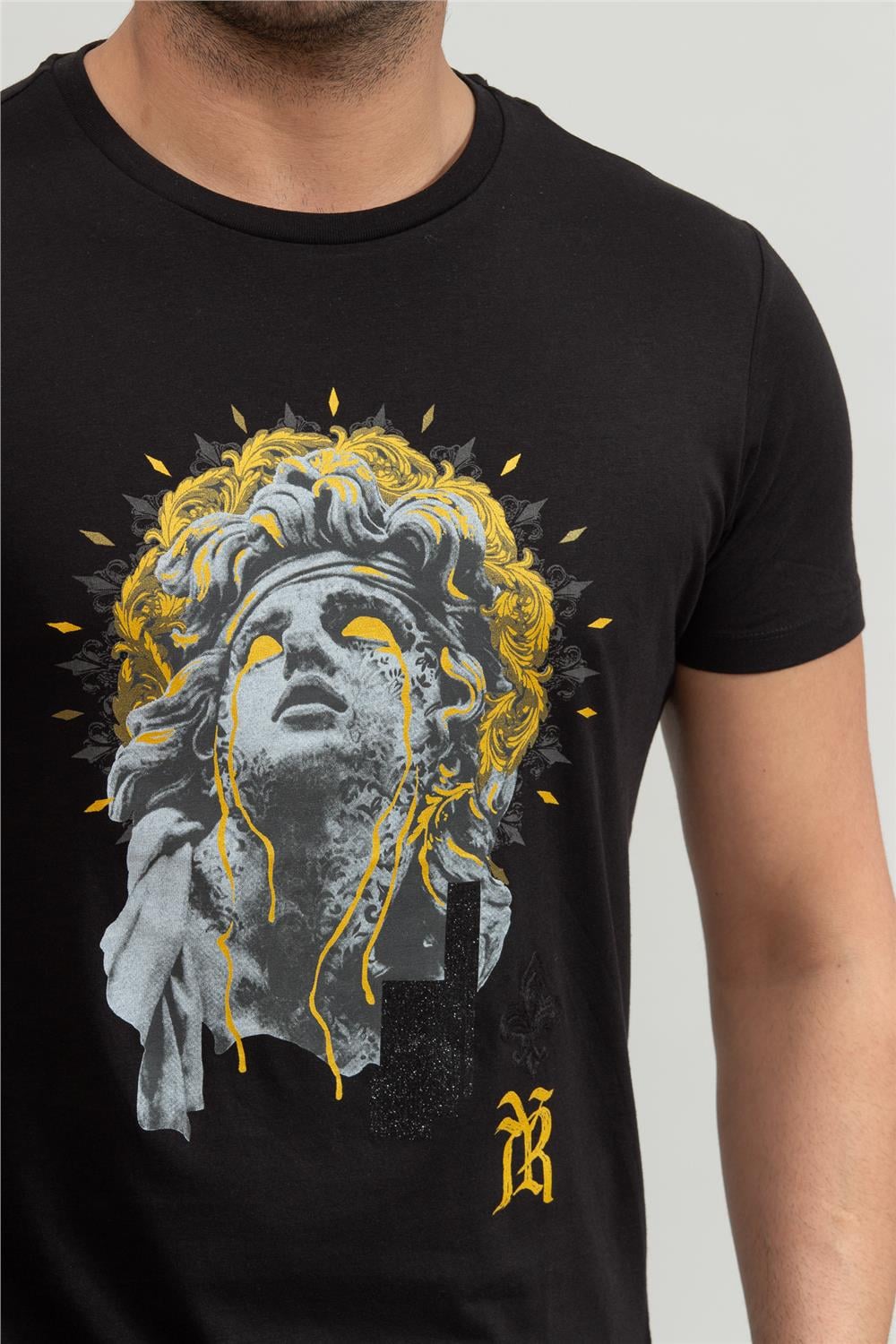 Replay Regular Erkek Bisiklet Yaka T-Shirt Siyah