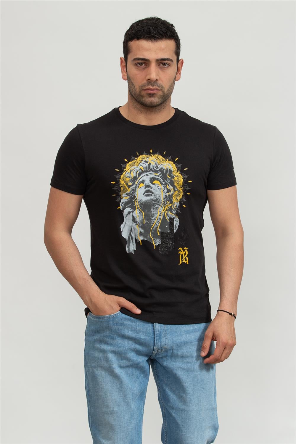 Replay Regular Erkek Bisiklet Yaka T-Shirt Siyah