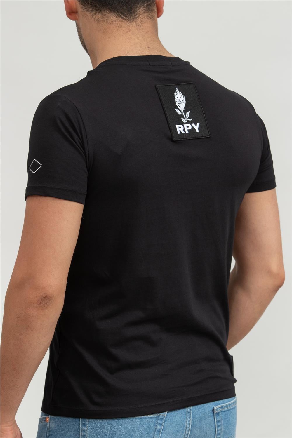 Replay Regular Erkek Bisiklet Yaka T-Shirt Siyah