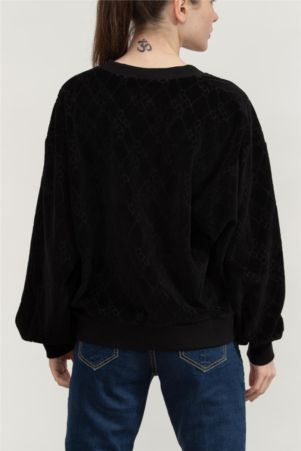 Replay Regular Kadın Bisiklet Yaka Sweatshirt Siyah