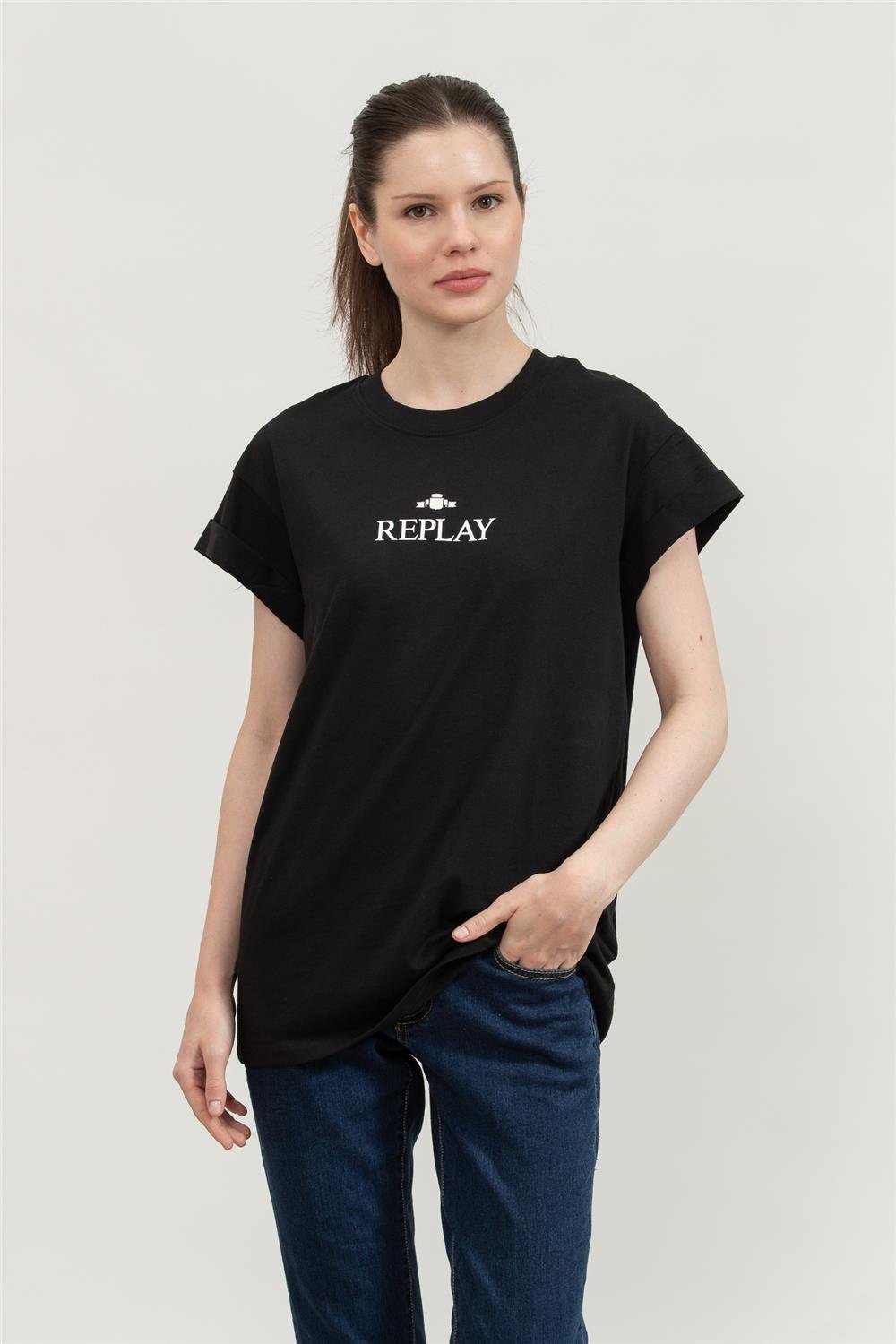Replay Regular Kadın Bisiklet Yaka T-Shirt