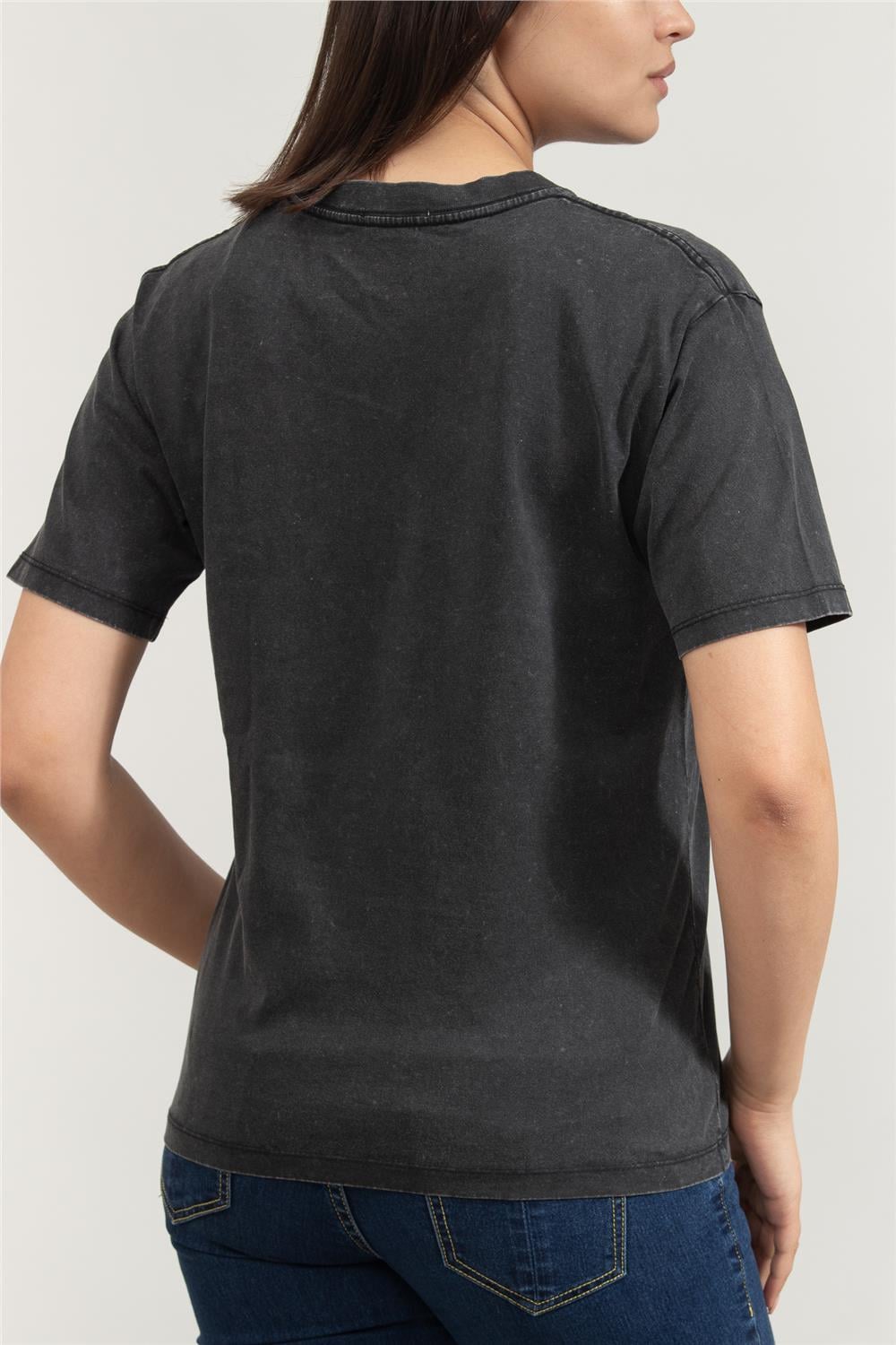 Replay Regular Kadın Bisiklet Yaka T-Shirt Siyah