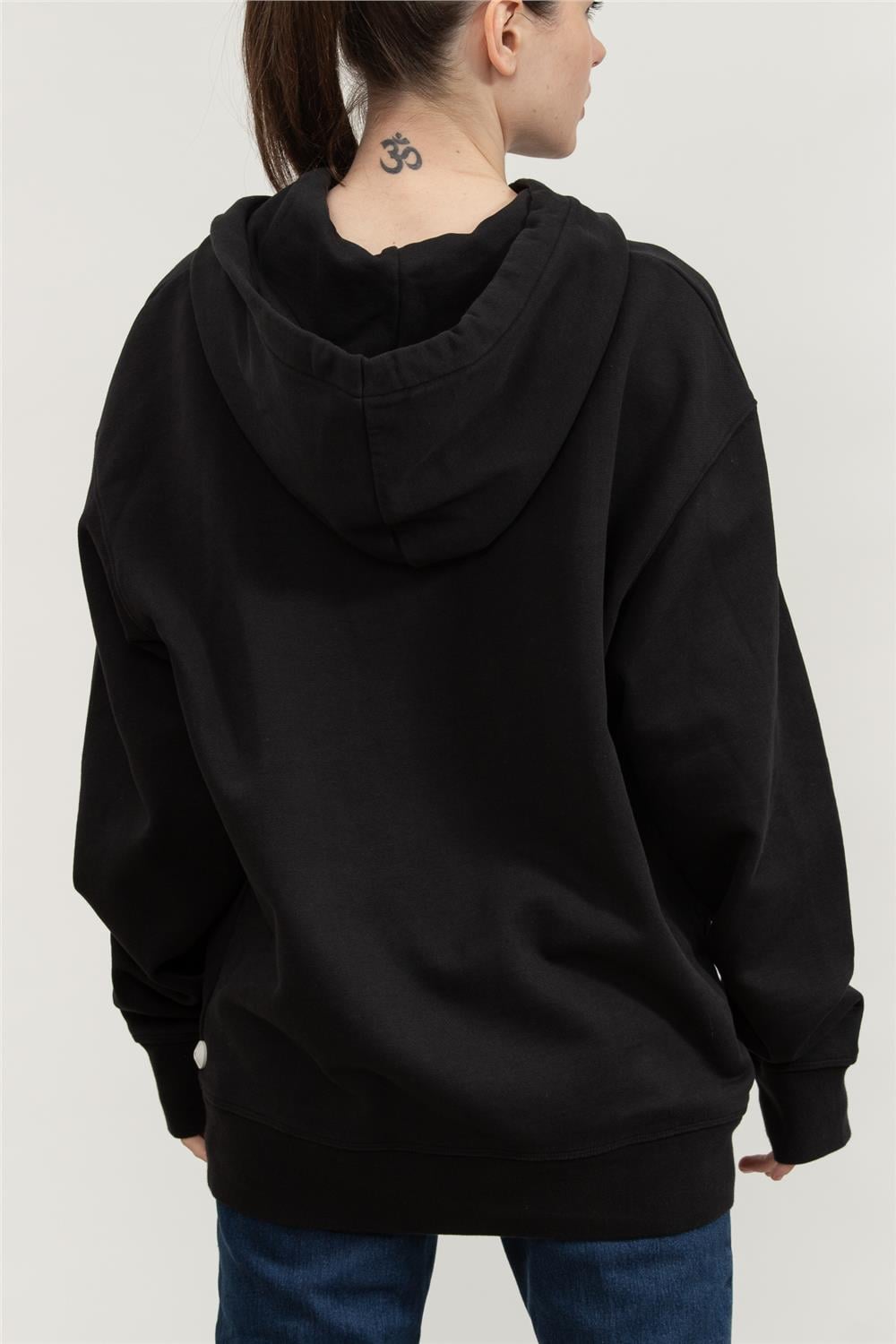 Replay Relaxed Erkek Kapüşonlu Sweatshirt Siyah