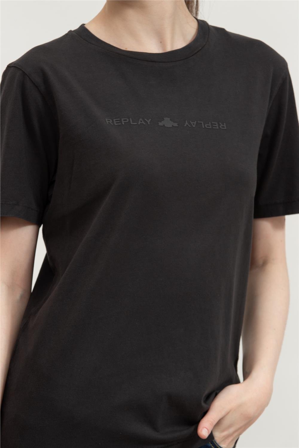 Replay Slim Kadın Bisiklet Yaka T-Shirt