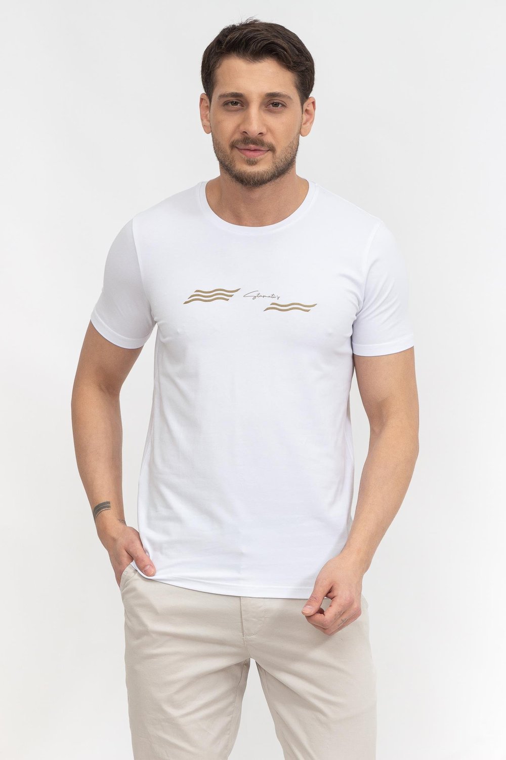 Stamatis Erkek Bisiklet Yaka T-Shirt