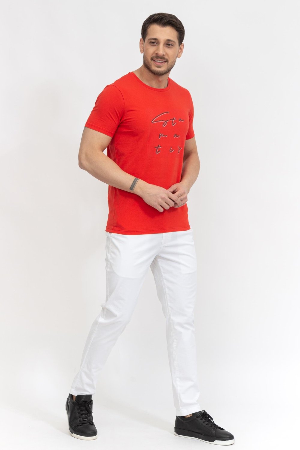 Stamatis Erkek Bisiklet Yaka T-Shirt