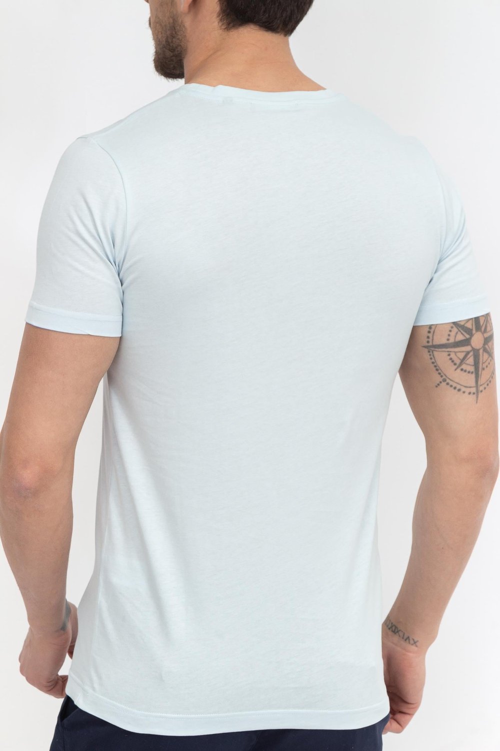 Stamatis Erkek Bisiklet Yaka T-Shirt Mavi