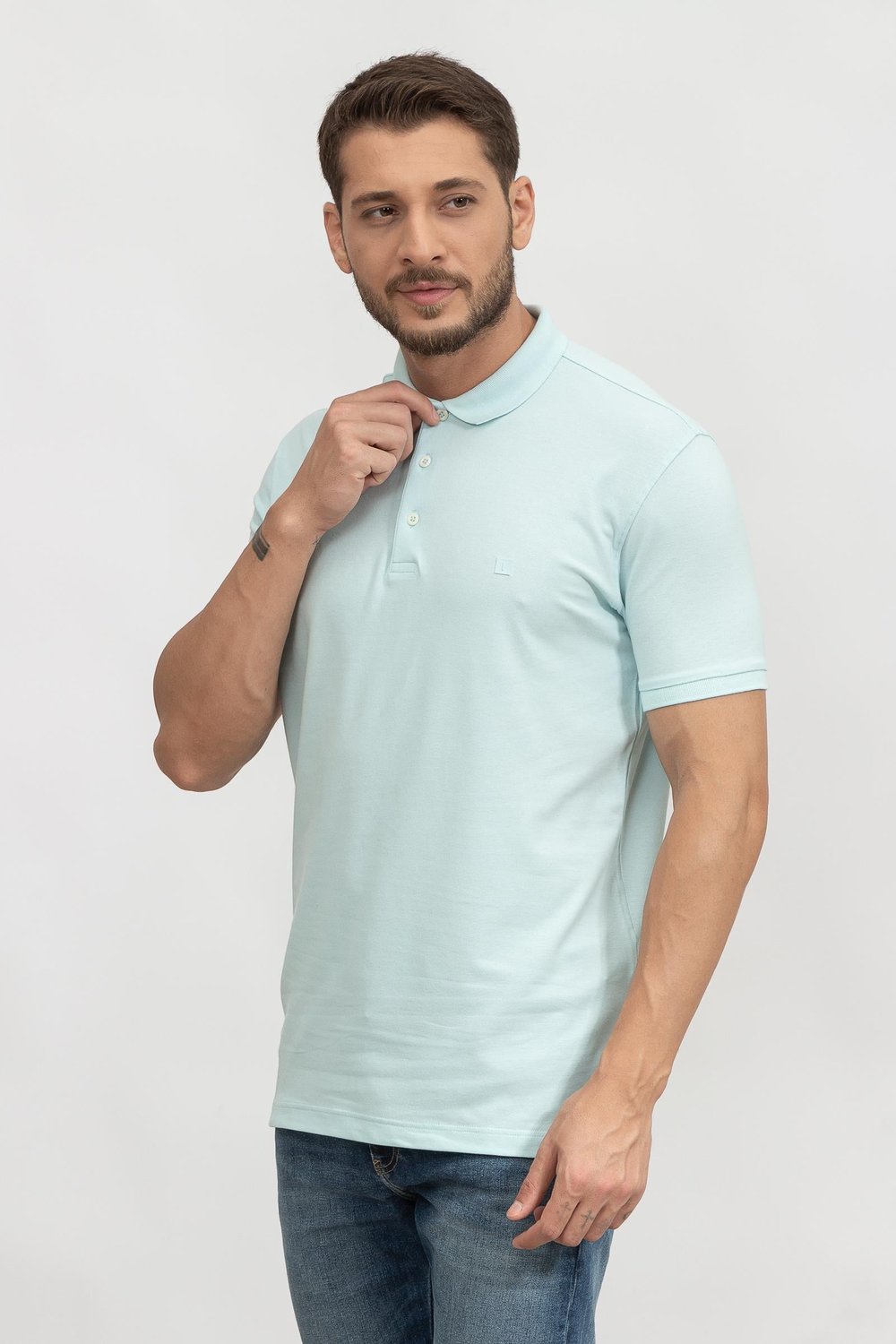Stamatis Erkek Polo Yaka T-Shirt Mint Yeşili