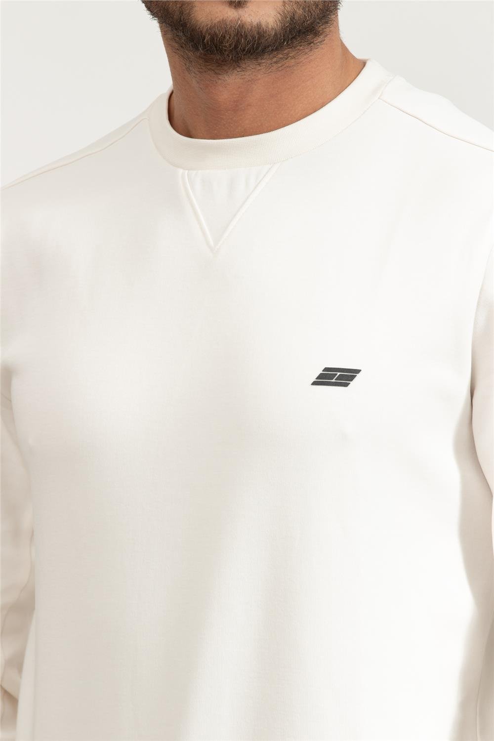 Tommy Hilfiger Best Essentials Erkek Bisiklet Yaka Sweatshirt Beyaz
