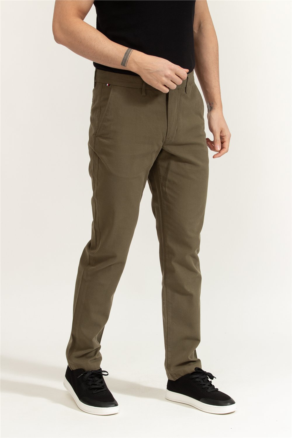 Tommy Hilfiger Denton Mini Yd Structure Erkek Chino Pantolon Haki Yeşil