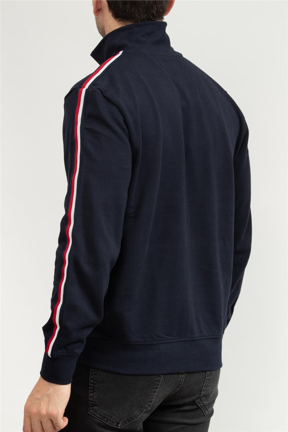 Tommy Hilfiger Erkek Fermuarlı Sweatshirt Mavi