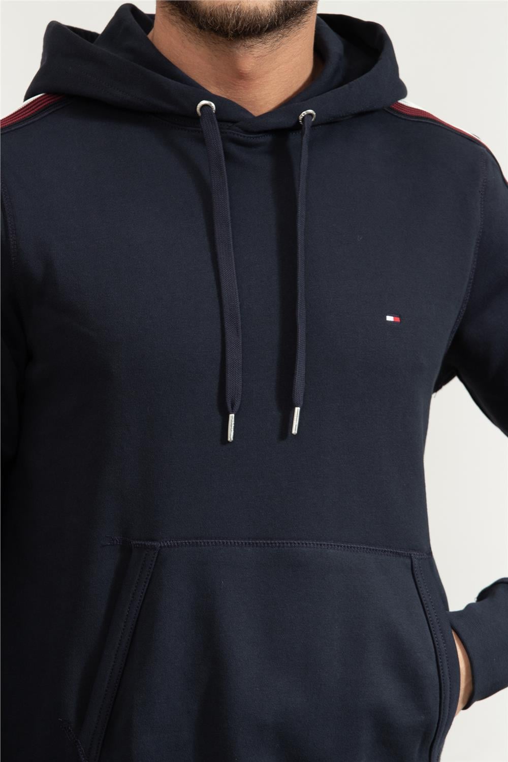 Tommy Hilfiger Erkek Kapüşonlu Sweatshirt Mavi
